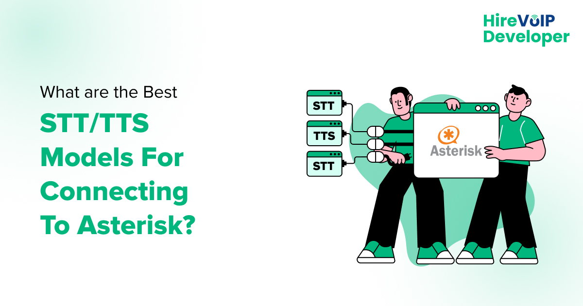 What are the Best STT/TTS models for Connecting to Asterisk? blog banner _ Hire Voip developer